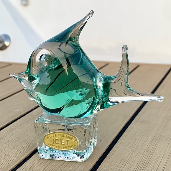 Vintage Authenticated Murano Arte Venezuela ICET Hand Blown Art Glass Angelfish - Picture 9 of 16